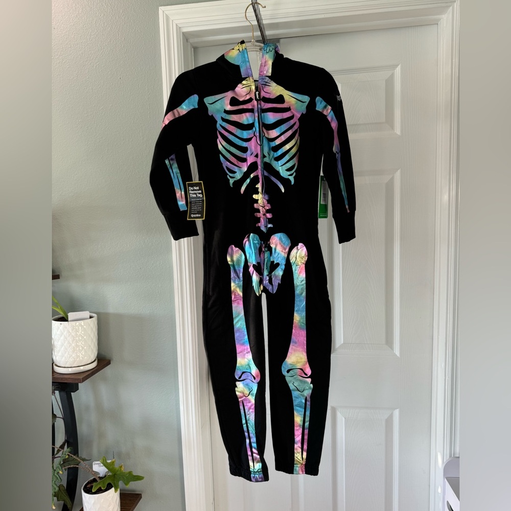 Tipsy Elves Kids' Iridescent Skeleton Costume (Small, 6/7)